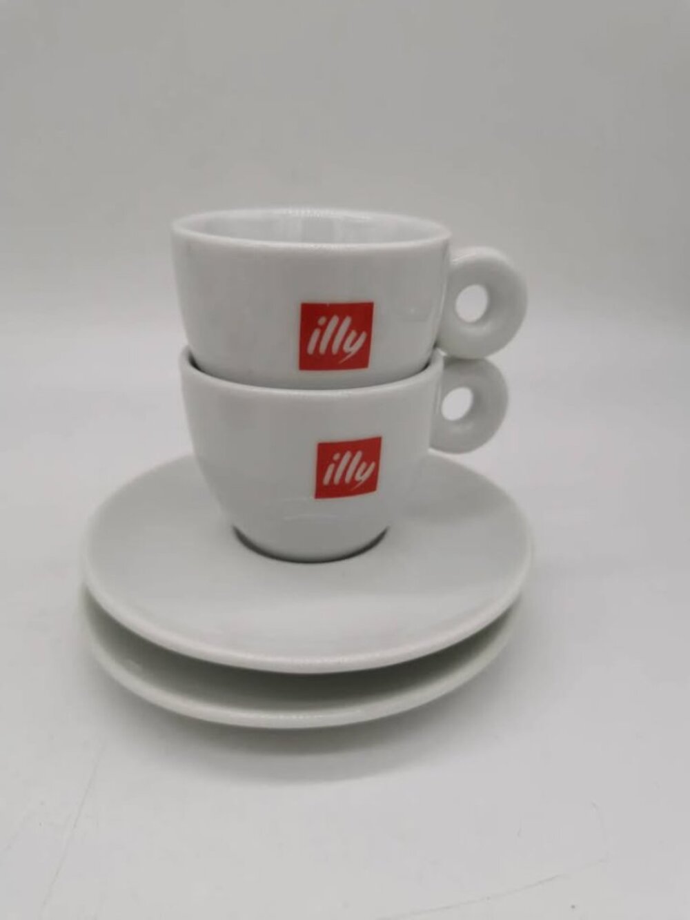 Vintage illy white porcelain espresso/cappucino cups set of 2 - Picture 2 of 6